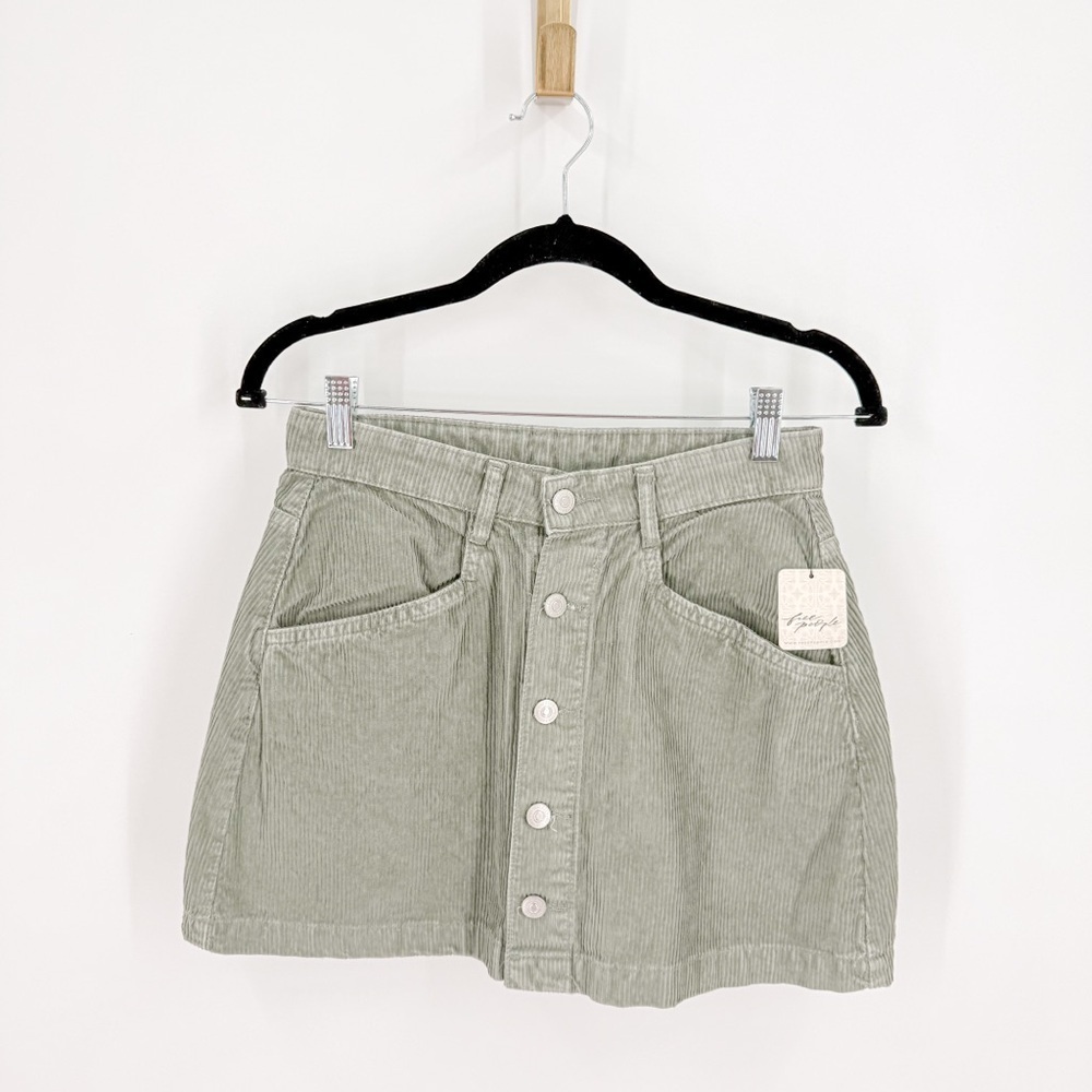 Free People Olive Mini Skirt